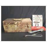Box of miscellaneous tools and tool box