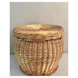 Very large vintage wicker-covered basket