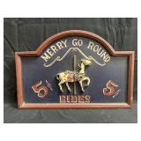 Vintage hand painted marry go round wall hanging