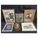 Group of vintage photos and prints in box lot