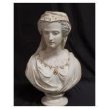 Chalk bust woman sculpture