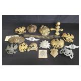 Box of miscellaneous pins and emblems