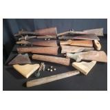 Group of vintage rifle parts/decorations