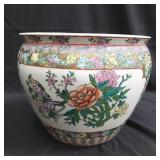 Asian floral porcelain fish bowl/planter