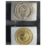 Pair of German military-style belt buckles