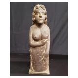 Antique carved wood figural wine case