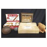 Box of Civil War bullets and cannonballs