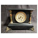 Black wood mantel clock