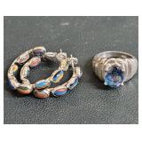 Pair of Sterling Earrings and Sterling Ring.