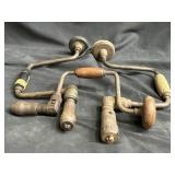 Set of 3 vintage hand drills