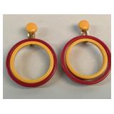 Pair of vintage Bakelite clip earrings