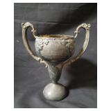 Antique German etched silver plated trophy