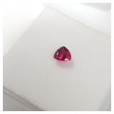 0.45ct triangle rubellite gemstone 5x5mm