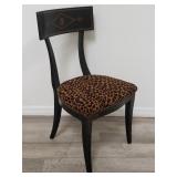 Vintage hand painted upholstered side chair