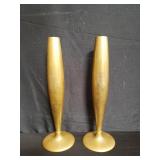 Pair of vintage Dirigold (Sweden) brass vases