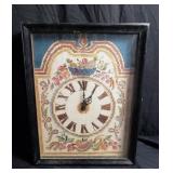 Vintage embroidered-face wall clock