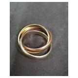 14kt gold tri color rolling ring