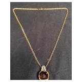 14kt Gold necklace with sterling silver and