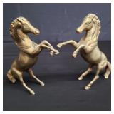 Pair of brass horse sculptures