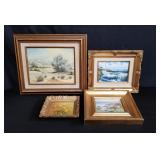 Box of oil paintings and print