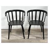 Pair of vintage 2012 black arm chairs by Marcus