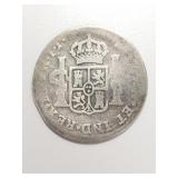 1793 silver spanish 2 reale