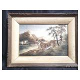 Embroidered, framed art