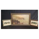 Group of framed military prints