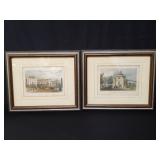 Pair of hand colored engravings