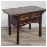 Antique carved wood Asian altar table