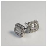 14k white gold diamond earrings total weight