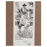 Paul Blaine  Henrie  signed John Wayne  lithograph