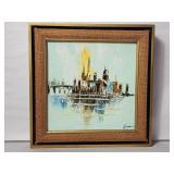 Mid Century oil on board signed expressionism art