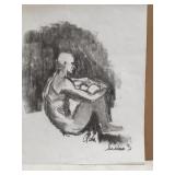 Rita Shulak  nude charcoal drawing