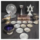 Group of miscellaneous plates, jewelry box,