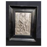 Framed pewter plaque
