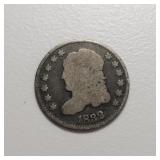 1832 capped bust US silver 1/2 dime coin
