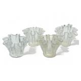 4pc art glass ruffled edge tea light candle