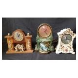 Group of 3 vintage electric mantel clocks
