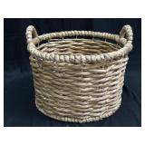Large woven wicker basket with handles, 16" h. X