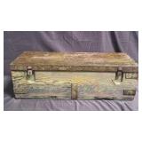 Vintage wood and metal storage chest