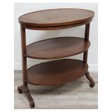 Vintage oval 3-tier side table
