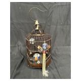 Vintage handmade bamboo Japanese bird cage