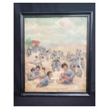 Signed Lucie Palmer oil painting on canvas