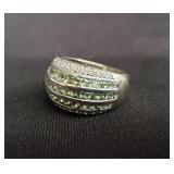 14kt gold ring w/ diamond and Peridot stones