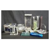 Box of glass table decorations