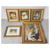 Custom framed gold Renoir vintage prints