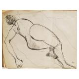 Rita Shulak  reclining nude. drawing