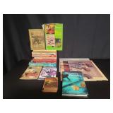 Box of books: fire arm, gardening, mystery ,etc.
