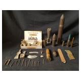 Group of antique artillery shells & fragments